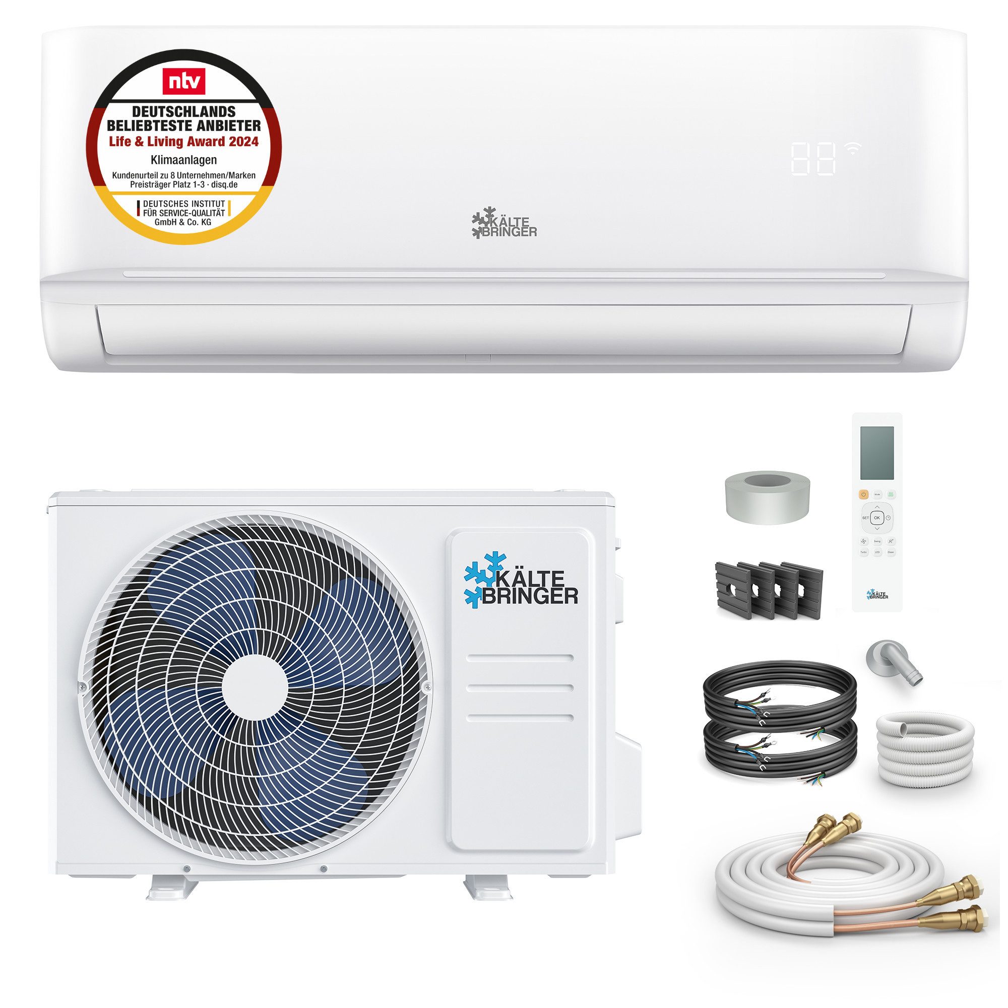 Kältebringer Split-Klimagerät, Quick Connect Split Klimaanlage, 12000 BTU (3,5 kW), Kühlen & Heizen, Splitklimaanlage