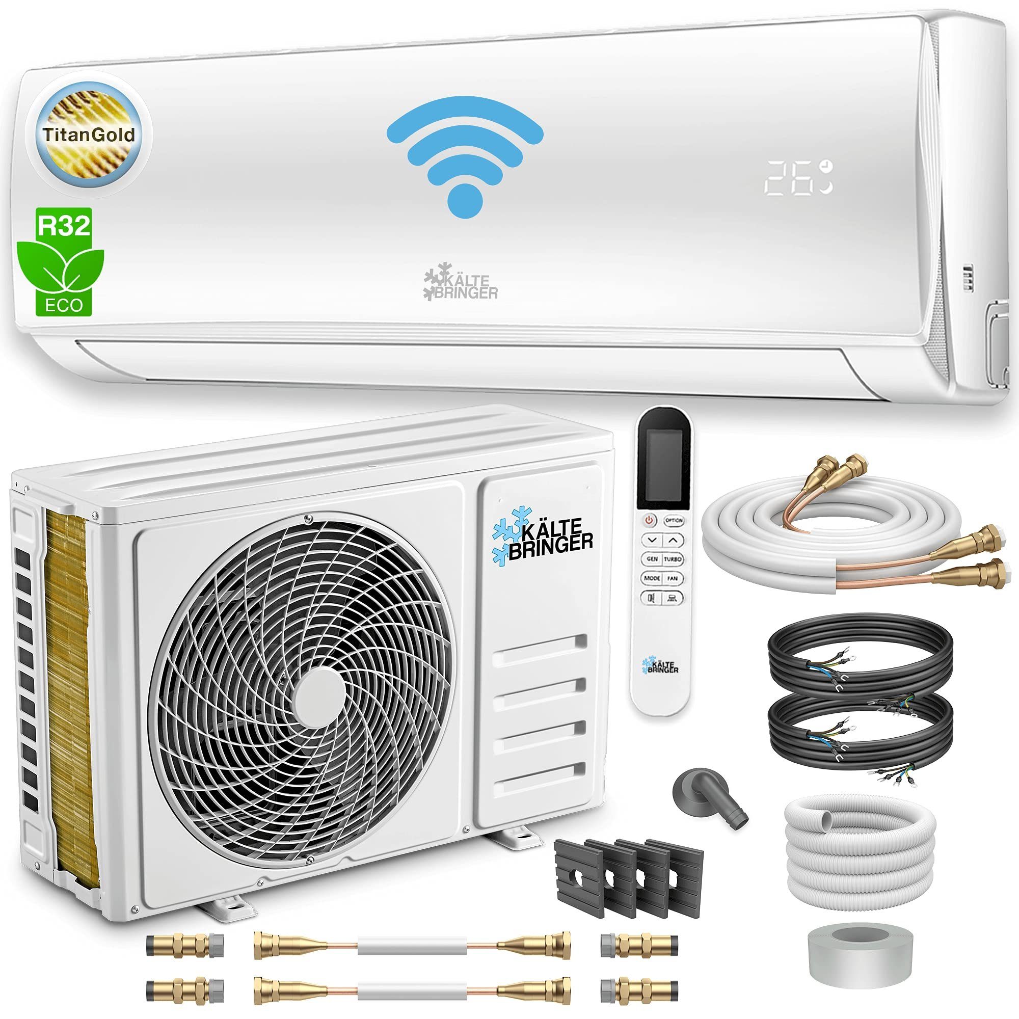 Kältebringer Split-Klimagerät KB51-QC, Quick Connect Split Klimaanlage, 5,1kW, Kühlen/Heizen, Smart App, Set, Splitklimaanlage