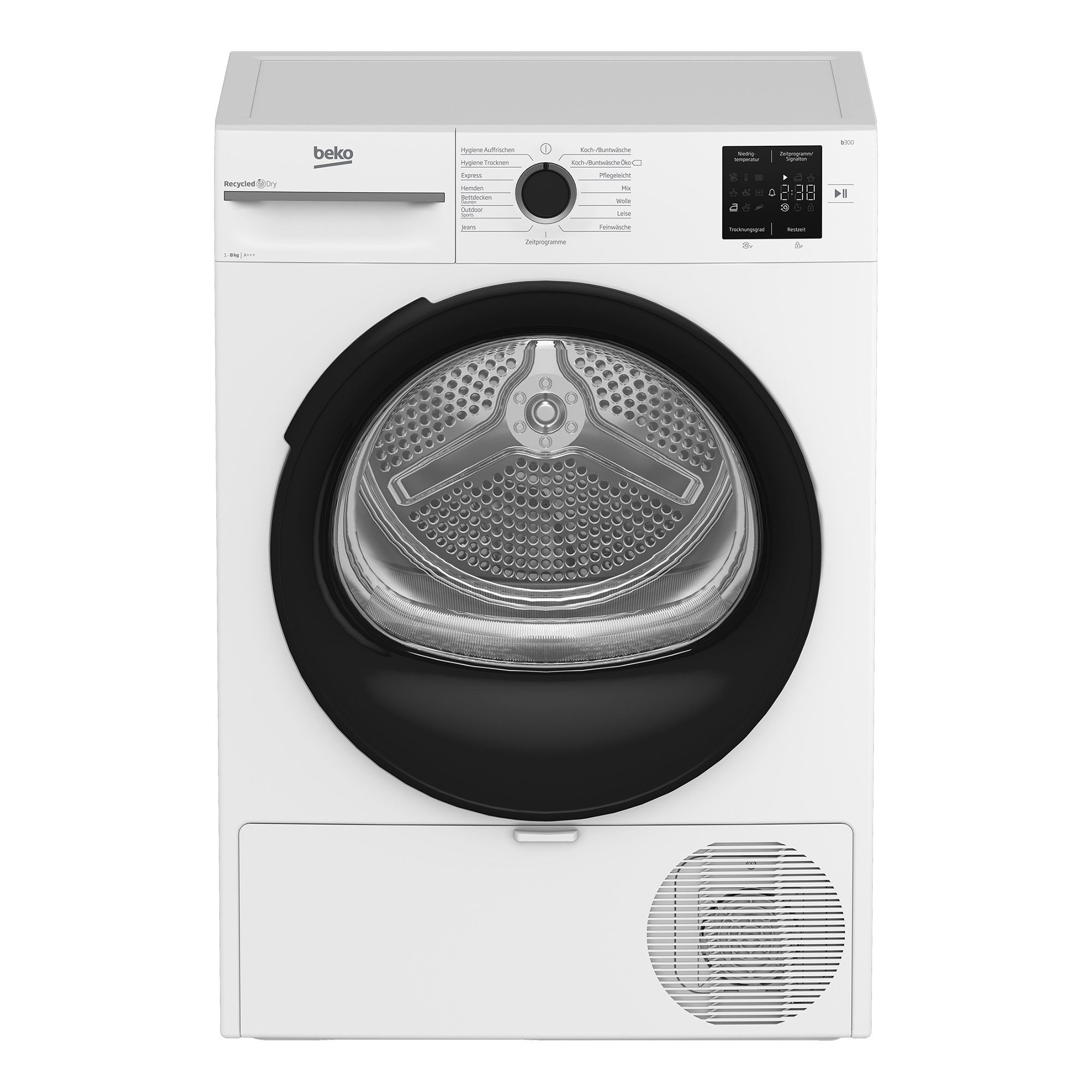 BEKO Wärmepumpentrockner BM3T38249W, 8 kg, Hygiene Trockne, Allergikergeeignet, 15 Programme